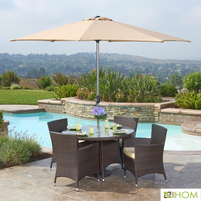 Sharber 6 Piece Dining Set with Umbrella