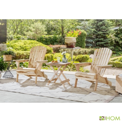 Deleon Acacia Solid Wood Adirondack Chair